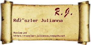 Röszler Julianna névjegykártya